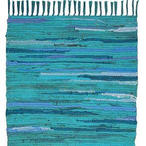 Cotton Rag Rug 24''x36''- Multicolor Chindi Rug Hand Woven Washable & Reversible